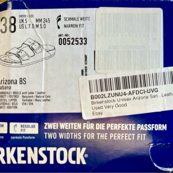 Birkenstock Arizona Habana Oiled Leather Sandals- classic cork footbed- NARROW - Picture 6 of 6